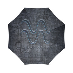 Zodiac Sign Aquarius in Grunge Style Foldable Umbrella (Model U01)
