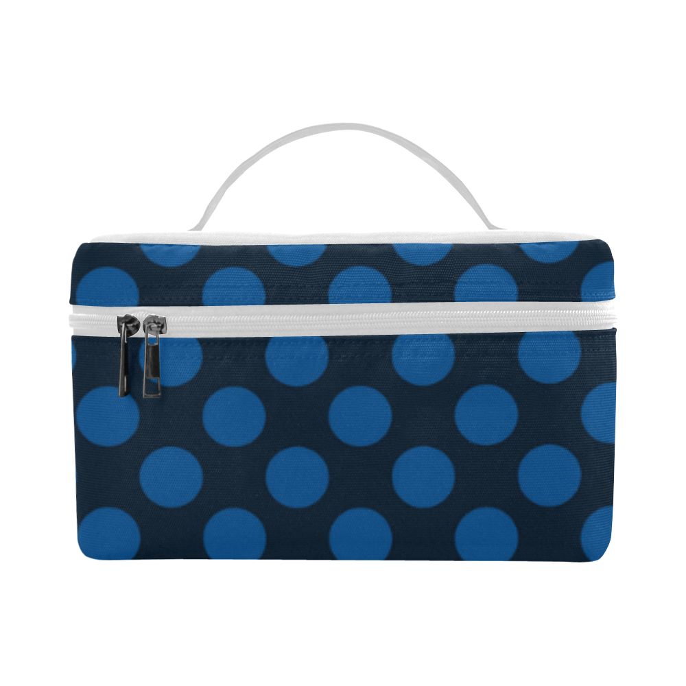 Blue Dots Cosmetic Bag/Large (Model 1658)