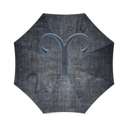 Zodiac Sign Aries in Grunge Style Foldable Umbrella (Model U01)