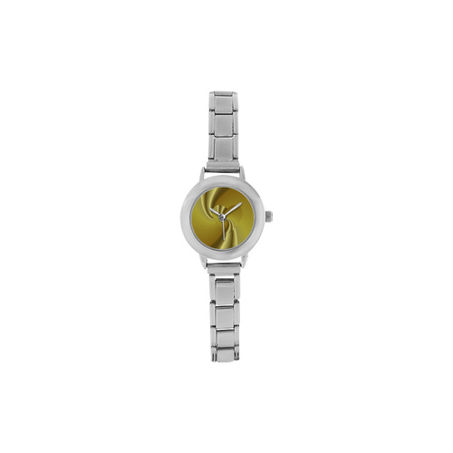 Golden Swirls Love Heart Women's Italian Charm Watch(Model 107)