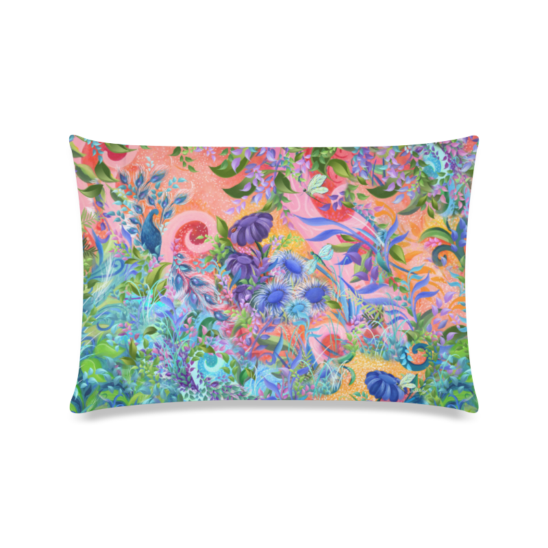 Pillow Colorful Print Coral Fantasy Garden by Juleez Custom Zippered Pillow Case 16"x24"(Twin Sides)