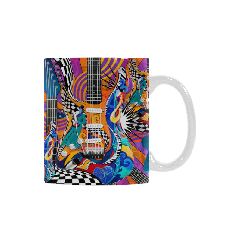 Colorful Guitar Rock Music Mug by Juleez White Mug(11OZ)