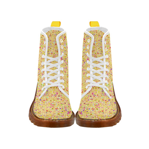 Antique Texture Yellow Martin Boots For Women Model 1203H