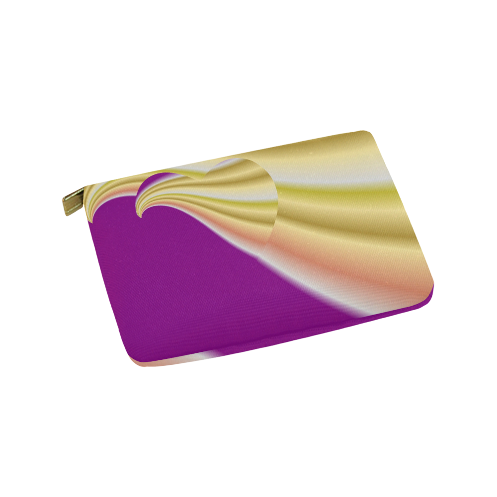 Gold & Purple Swirl Love Heart Carry-All Pouch 9.5''x6''