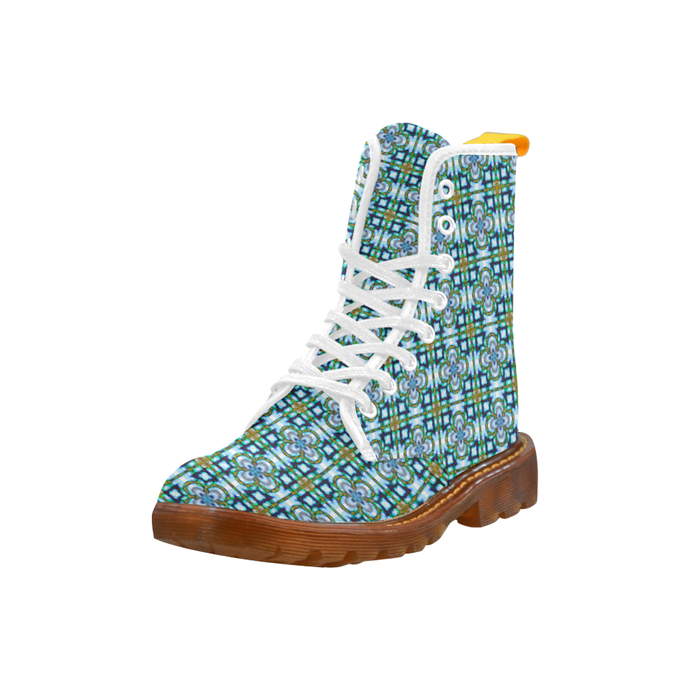 Blue and Gold Martin Boots For Women Model 1203H