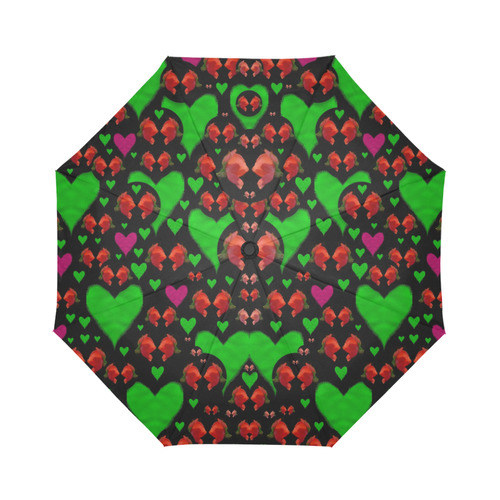 love hearts and roses Auto-Foldable Umbrella (Model U04)