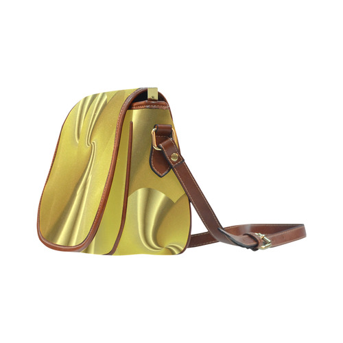Golden Swirls Love Heart Saddle Bag/Small (Model 1649) Full Customization