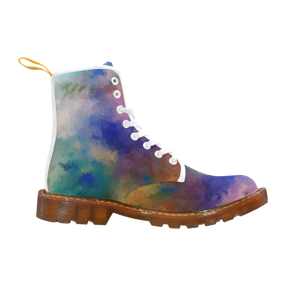 Pixel Rainbow Background Martin Boots For Women Model 1203H