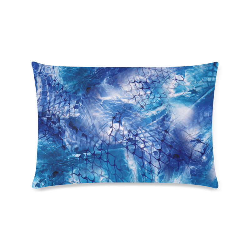 Blue Nautical Design Fishnet Print by Juleez Custom Zippered Pillow Case 16"x24"(Twin Sides)