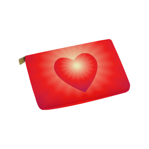 Red Sunburst Love Heart Carry-All Pouch 9.5''x6''