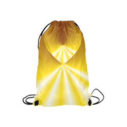 Yellow & White Sunrays Love Heart Small Drawstring Bag Model 1604 (Twin Sides) 11"(W) * 17.7"(H)