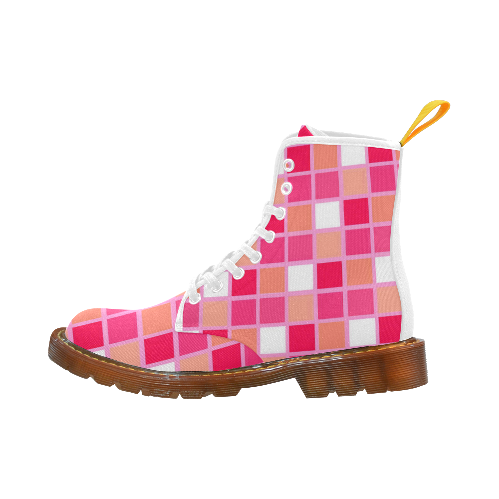 Harlequin Pink Coral Martin Boots For Women Model 1203H