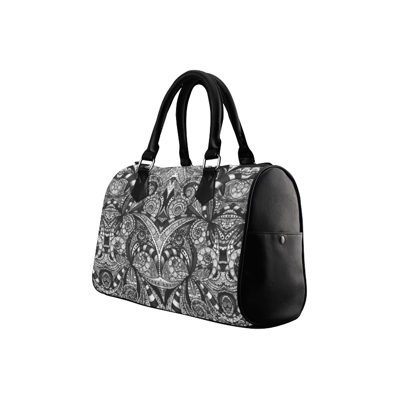 Drawing Floral Zentangle G6B Boston Handbag (Model 1621)