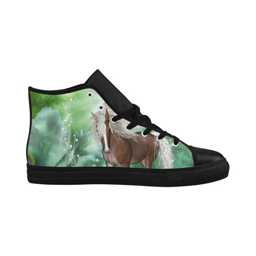 Horse in a fantasy world Aquila High Top Microfiber Leather Women's Shoes (Model 032)