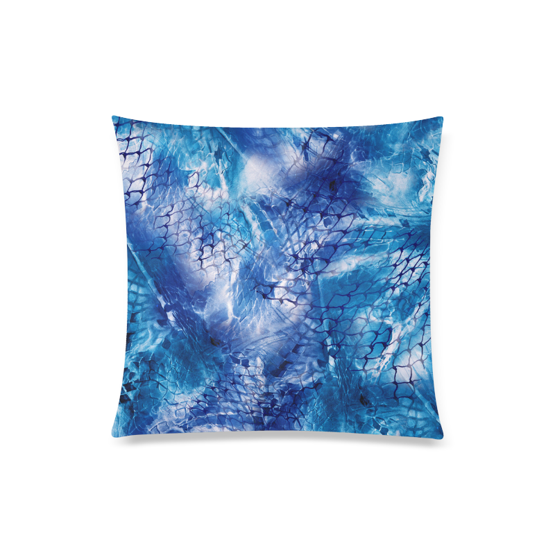 Blue Nautical Design Fishnet Print by Juleez Custom Zippered Pillow Case 20"x20"(Twin Sides)