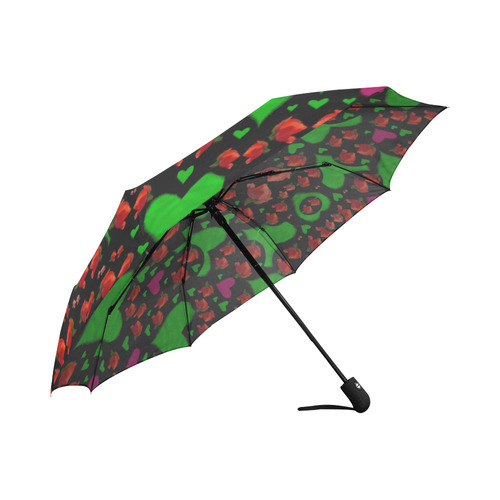 love hearts and roses Auto-Foldable Umbrella (Model U04)