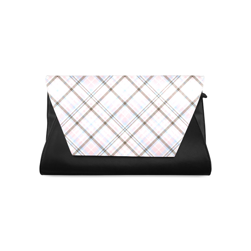 Pink Blue Grey Plaid Design Clutch Bag (Model 1630)