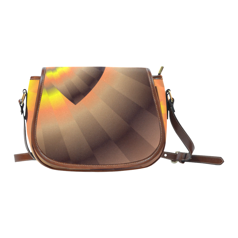 Autumn Sunset Rays Love Heart Saddle Bag/Small (Model 1649) Full Customization