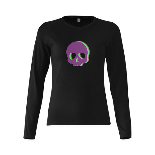 Poison Skull Long Sleeve Shirt Sunny Women's T-shirt (long-sleeve) (Model T07)