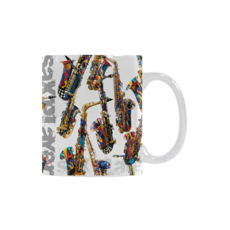 Saxophone Print Colorful Mug White Mug(11OZ)