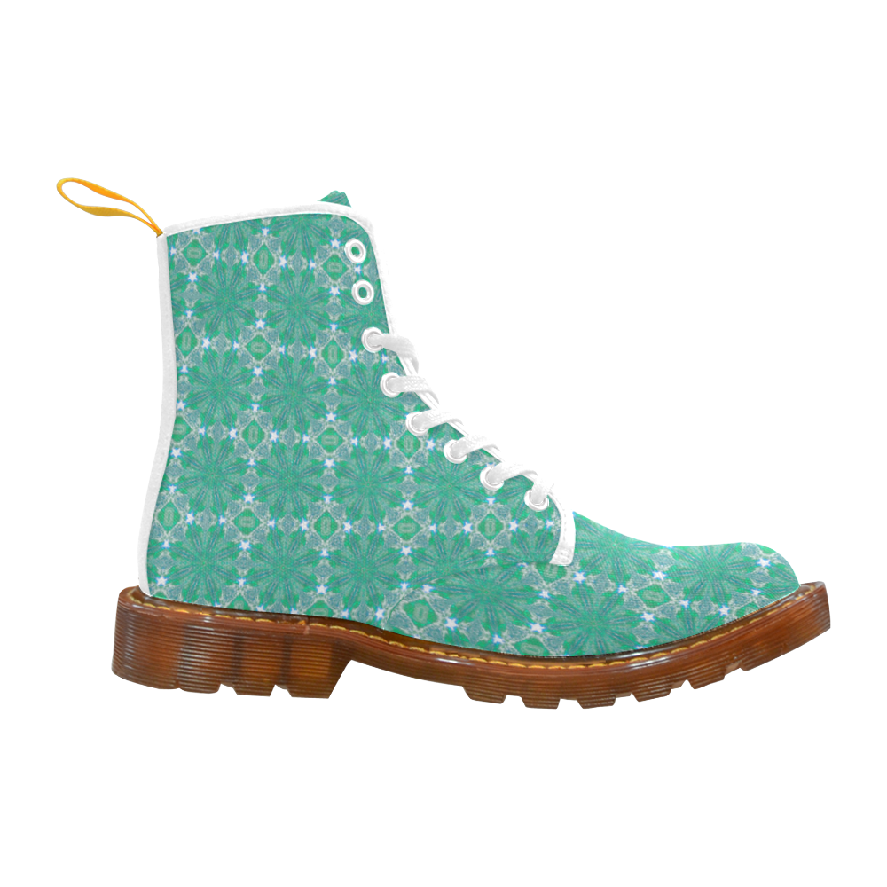 Aquamarine Floral Martin Boots For Women Model 1203H