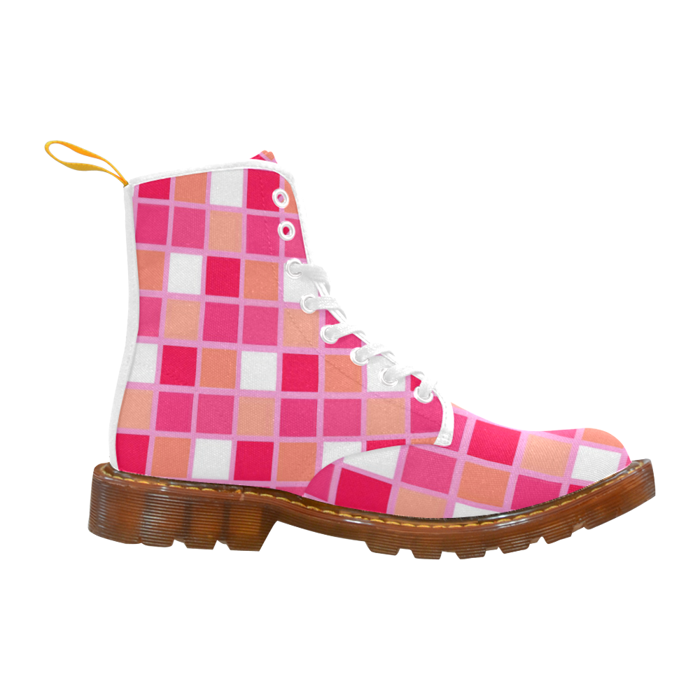 Harlequin Pink Coral Martin Boots For Women Model 1203H