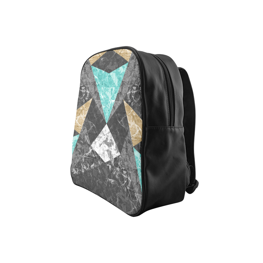 Marble Geometric Background G430 School Backpack (Model 1601)(Small)