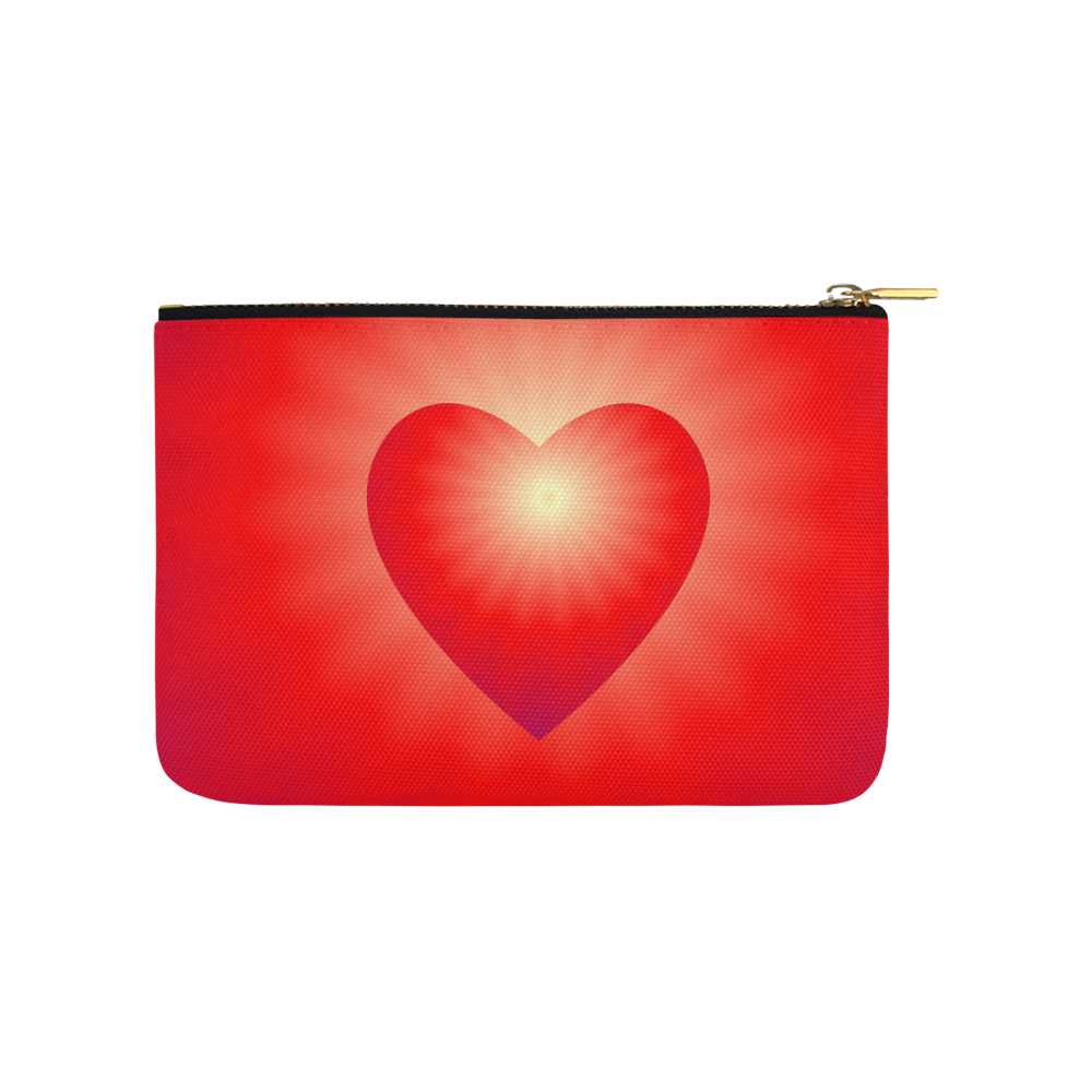 Red Sunburst Love Heart Carry-All Pouch 9.5''x6''