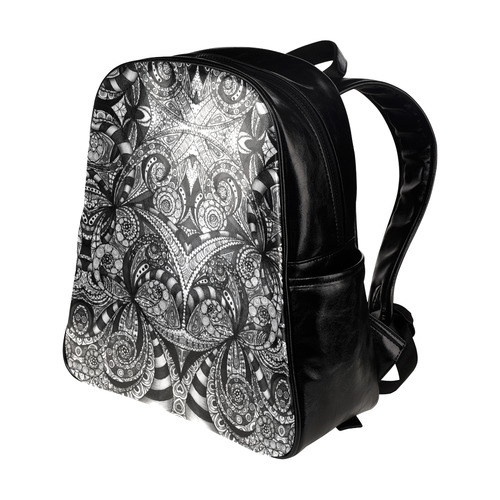 Drawing Floral Zentangle G6B Multi-Pockets Backpack (Model 1636)