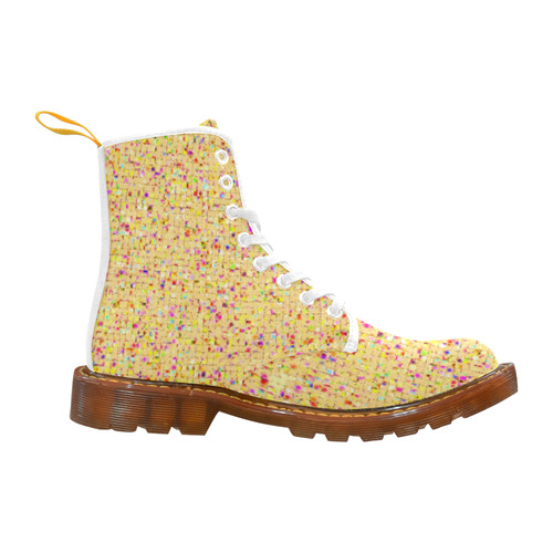 Antique Texture Yellow Martin Boots For Women Model 1203H