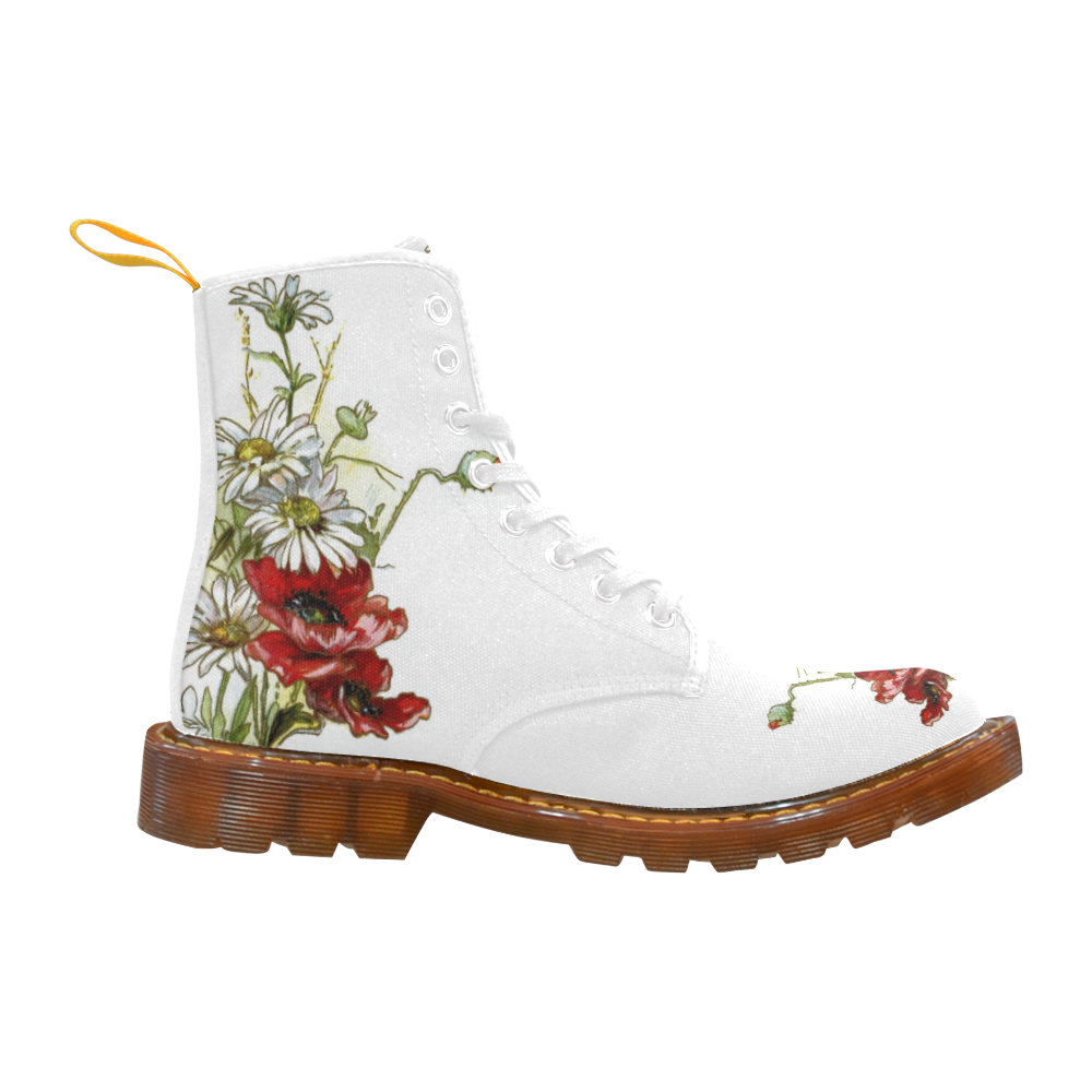 Vintage Floral Daisies Poppies I Martin Boots For Women Model 1203H