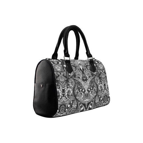 Drawing Floral Zentangle G6B Boston Handbag (Model 1621)