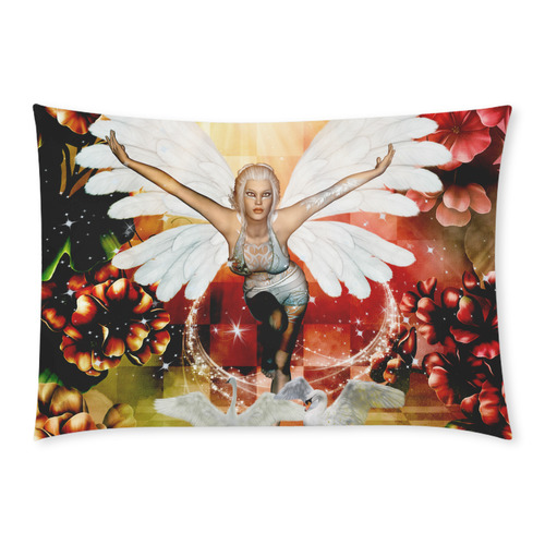 Fairy with swan Custom Rectangle Pillow Case 20x30 (One Side)