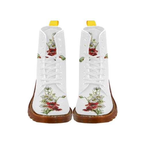 Vintage Floral Daisies Poppies I Martin Boots For Women Model 1203H