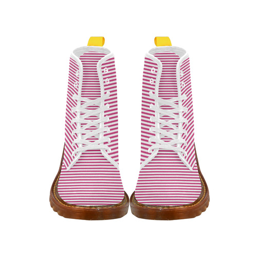 Pink Yarrow Stripes Martin Boots For Women Model 1203H