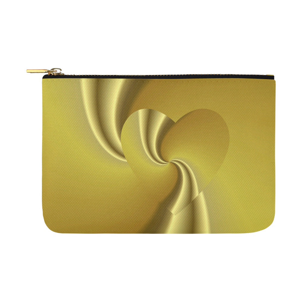 Golden Swirls Love Heart Carry-All Pouch 12.5''x8.5''