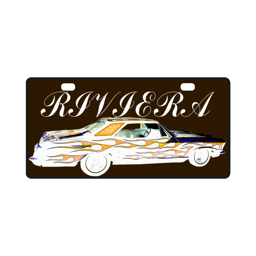 1963 Buick Riviera WHITE ORANGE License Plate