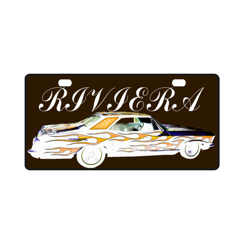 1963 Buick Riviera WHITE ORANGE License Plate