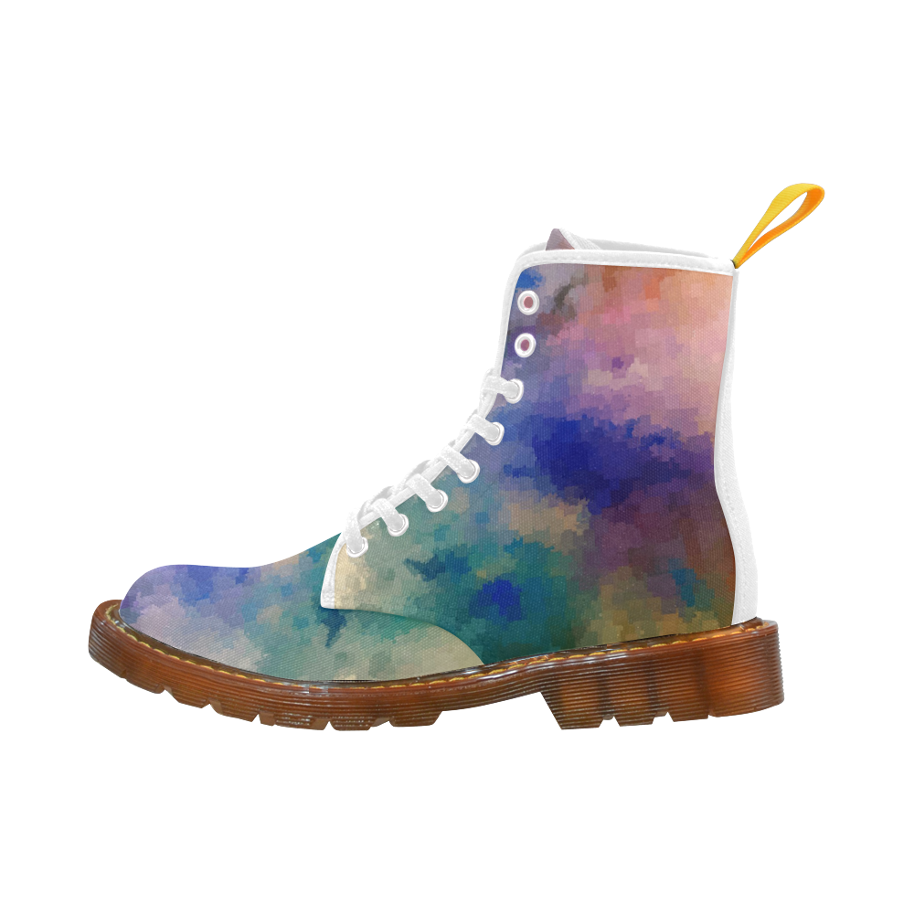 Pixel Rainbow Background Martin Boots For Women Model 1203H