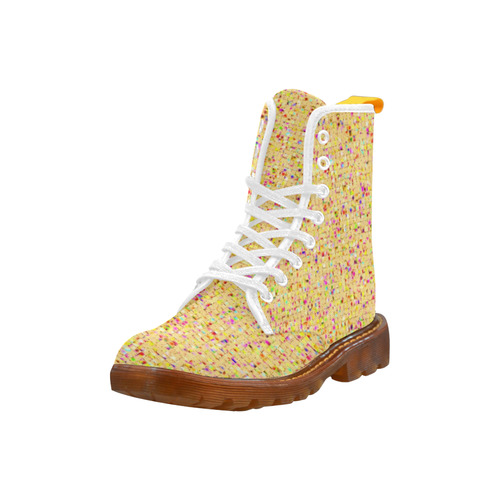 Antique Texture Yellow Martin Boots For Women Model 1203H