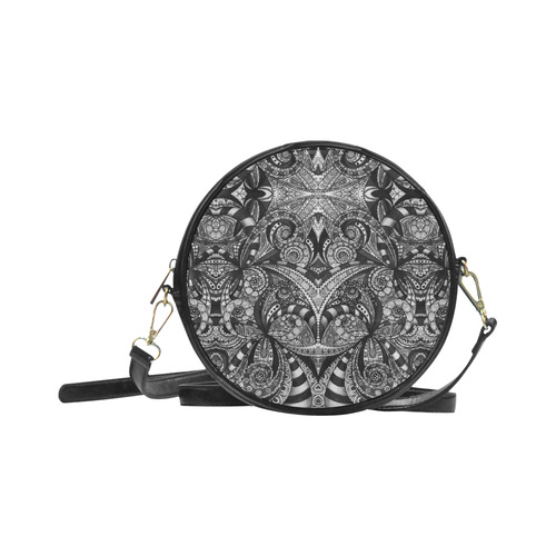 Drawing Floral Zentangle G6B Round Sling Bag (Model 1647)