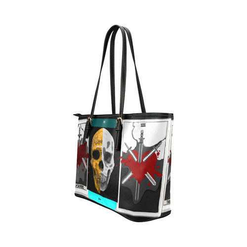 3ofswords Leather Tote Bag/Small (Model 1651)