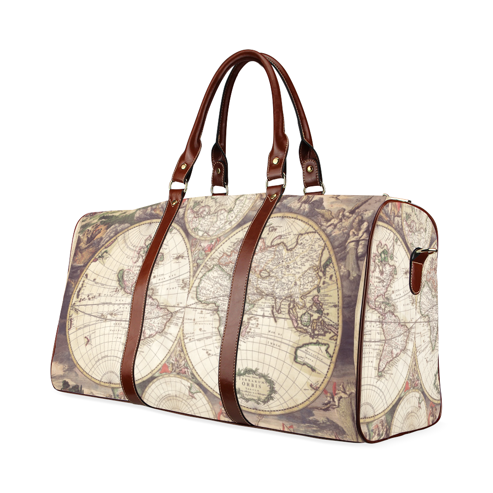 Old World Map Waterproof Travel Bag/Small (Model 1639)