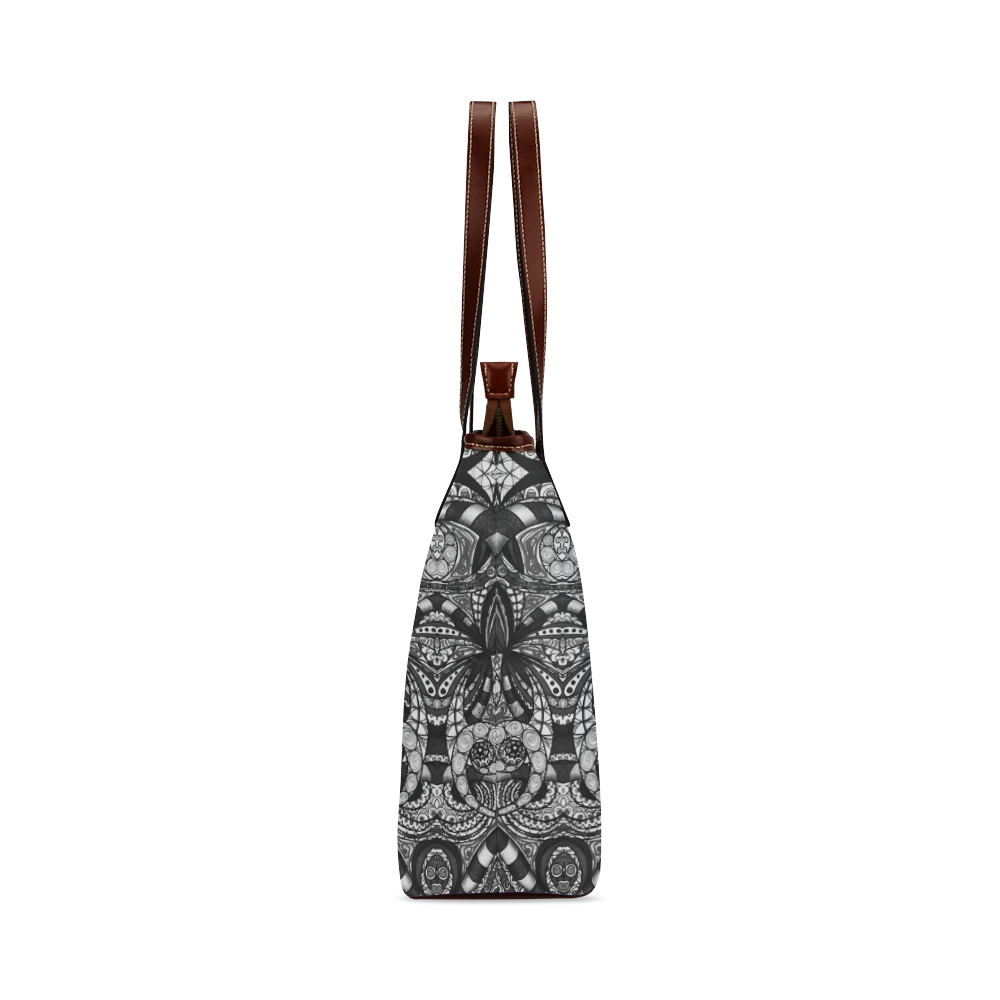 Drawing Floral Zentangle G6B Shoulder Tote Bag (Model 1646)