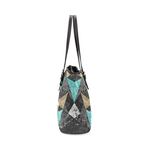 Marble Geometric Background G430 Leather Tote Bag/Large (Model 1640)