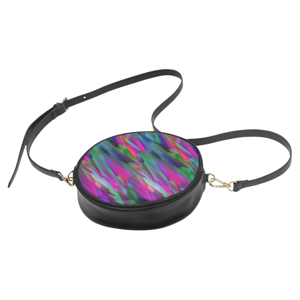 Colorful digital art splashing G400 Round Sling Bag (Model 1647)