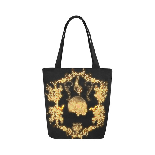 Yellow skull Canvas Tote Bag (Model 1657)