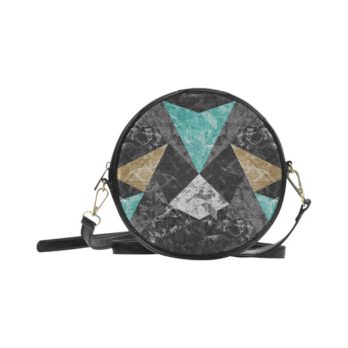 Marble Geometric Background G430 Round Sling Bag (Model 1647)