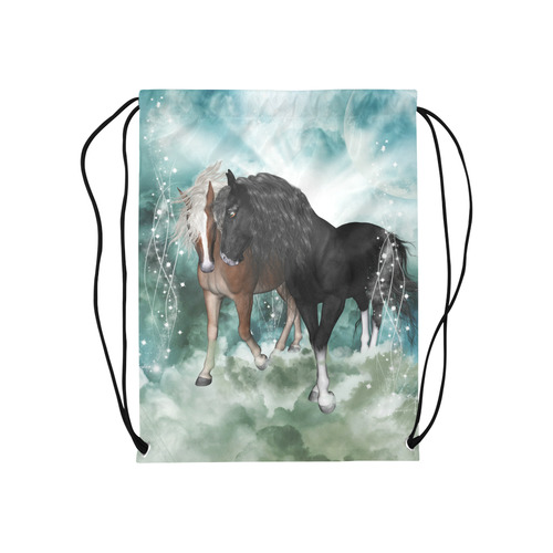 The wonderful couple horses Medium Drawstring Bag Model 1604 (Twin Sides) 13.8"(W) * 18.1"(H)