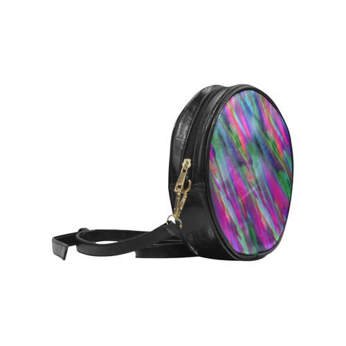 Colorful digital art splashing G400 Round Sling Bag (Model 1647)